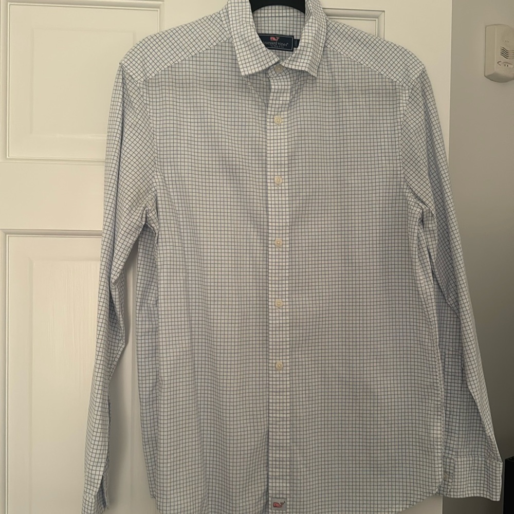 Like new - Vineyard Vines Blue/white Classic Long Sleeve Button Down